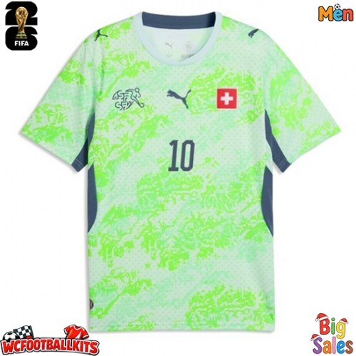 Switzerland Granit Xhaka #10 Replica Away Stadium Shirt World Cup 2026 Short Sleeve